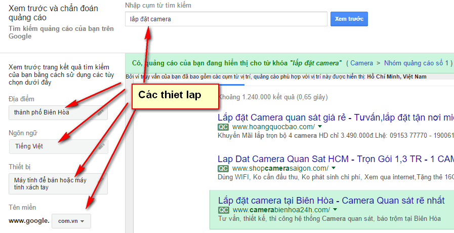 Kiểm tra từ khóa Google adwords